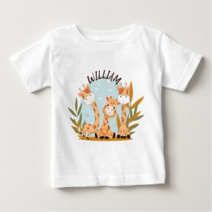 Wasserfarben-Baby Giraffe, Safari-Tiere Baby T-shirt