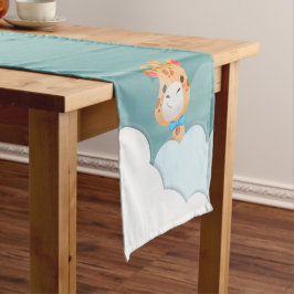 Wasserfarben-Baby Giraffe, Safari-Tiere Kurzer Tischläufer