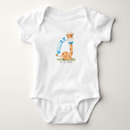 Wasserfarben-Baby Giraffe, Safari-Tiere zum Geburt Baby Strampler
