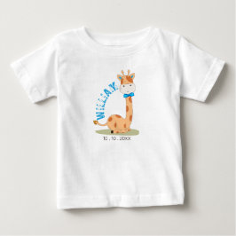 Wasserfarben-Baby Giraffe, Safari-Tiere zum Geburt Baby T-shirt