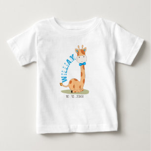 Wasserfarben-Baby Giraffe, Safari-Tiere zum Geburt Baby T-shirt
