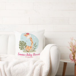 Wasserfarben-Baby Giraffe, Safari-Tiere zum Geburt Kissen