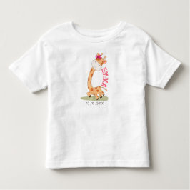 Wasserfarben-Baby Giraffe, Safari-Tiere zum Geburt Kleinkind T-shirt