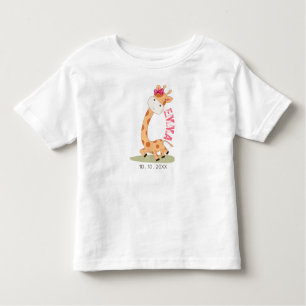 Wasserfarben-Baby Giraffe, Safari-Tiere zum Geburt Kleinkind T-shirt