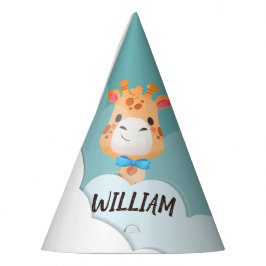 Wasserfarben-Baby Giraffe, Safari-Tiere zum Geburt Partyhütchen