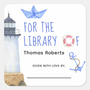 Wasserfarben - Babydusche Buchzeichen Quadratischer Aufkleber