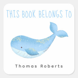 Wasserfarben - Babydusche Buchzeichen Quadratischer Aufkleber