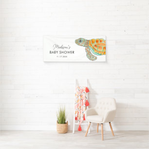 Wasserfarben-Babyschildkröte Personalisierte Babyp Banner