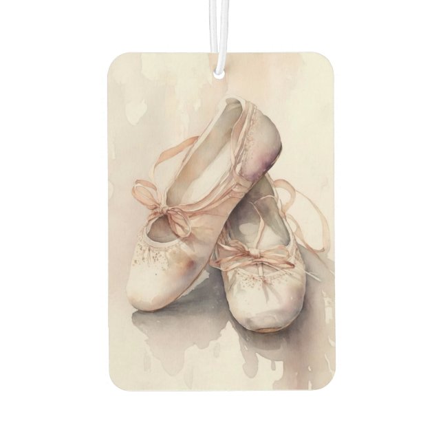 Wasserfarben Ballet Shoes Air Freshener Autolufterfrischer (Rückseite)