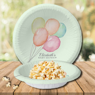 Wasserfarben Balloons Kinderdusche Unisex Pappteller