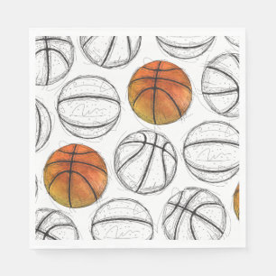 Wasserfarben Basketball Papier Napkins Serviette