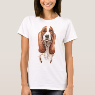 Wasserfarben-Basset T-Shirt