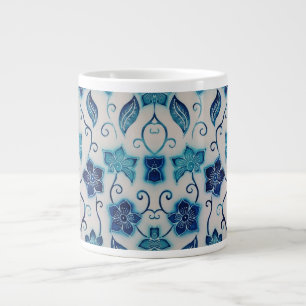 Wasserfarben Batik Garten mit Blauer Spezialität T Jumbo-Tasse