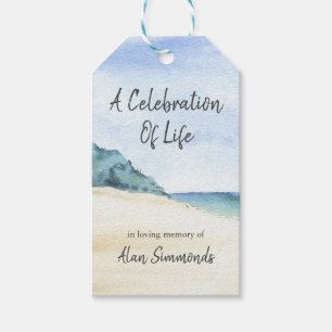 Wasserfarben-Beach-Feier zum Gedenken an das Leben Geschenkanhänger