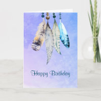 Wasserfarben Beads 'n Feathers Happy Birthday