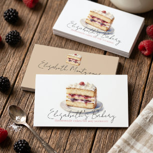 Wasserfarben-Beerentorte-Stück Heim-Bäckerei Visitenkarte