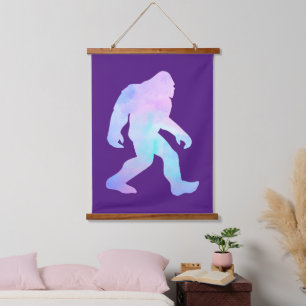 Wasserfarben Bigfoot Wandteppich Mit Holzrahmen