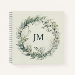 Wasserfarben-Blätter und Blume Notizbuch