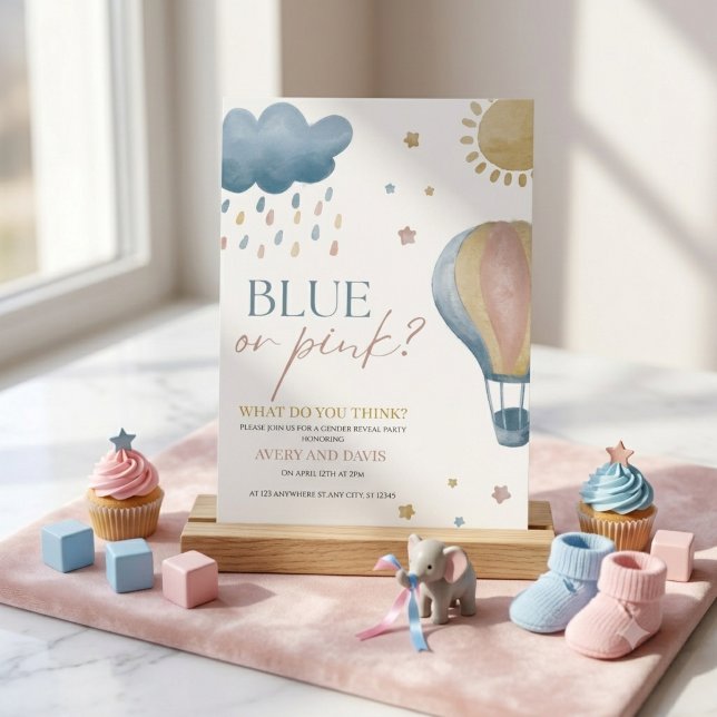 Wasserfarben Blau oder Rosa Geschlechtsenthüllung Einladung (Von Creator hochgeladen)
