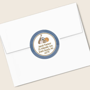 Wasserfarben Blau Sport Rücksende-Adressaufkleber Runder Aufkleber