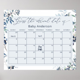 Wasserfarben-Blaubeere schätzen das Fälligkeitsdat Poster