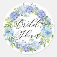 Wasserfarben-Blaues Hydrangeas-Brautparty