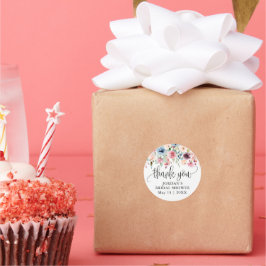 Wasserfarben Blume Blogs Danke, dass Sie dafür sin Runder Aufkleber