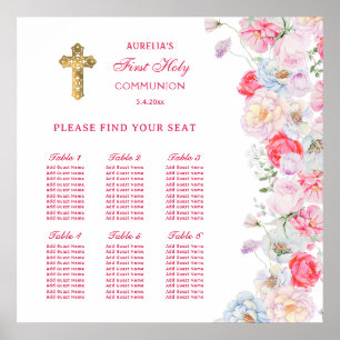 Wasserfarben-Blume Erste Communityplakette Poster