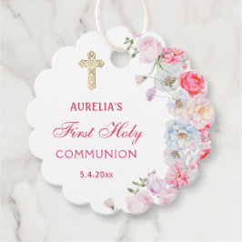 Wasserfarben Blume Erste Kommune Geschenkanhänger