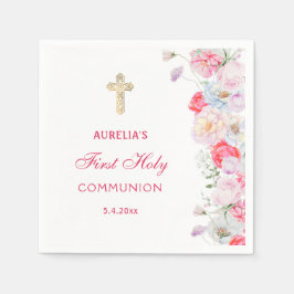 Wasserfarben Blume Erste Kommune Serviette