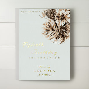 Wasserfarben-Blume JEDE Geburtstagsparty Folieneinladung