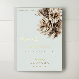 Wasserfarben-Blume JEDE Geburtstagsparty Folieneinladung