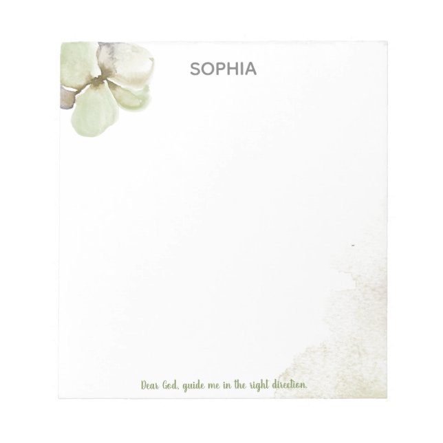 Wasserfarben Blume Sehr geehrter Gott Guide Me Not Notizblock (Vorderseite)