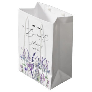 Wasserfarben-Blumen-Braut-Show mit Wildblumen Mittlere Geschenktüte