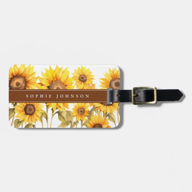 Wasserfarben-Blumen-Gepäckanhänger Gepäckanhänger (Vorderseite horizontal)