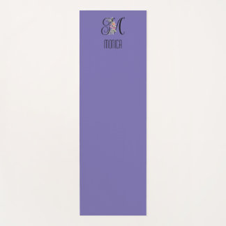 Wasserfarben-Blumen-Monogrammanfangsbuchstabe Lave Yogamatte