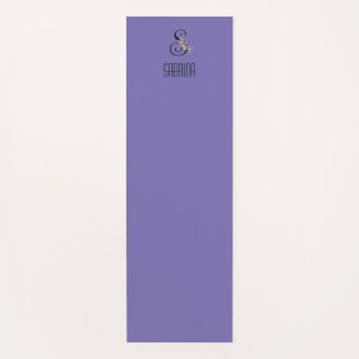 Wasserfarben-Blumen-Monogrammanfangslavendel Yogamatte