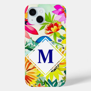 Wasserfarben Blumen Monogrammiert Case-Mate iPhone Hülle