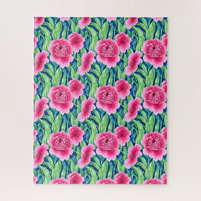 Wasserfarben-Blumen-Puzzle Puzzle (Vertikal)