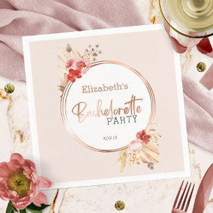 Wasserfarben-Blumen-Rosen-Junggesellinnen-Abschied Serviette