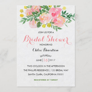 Wasserfarben Blumengarten Bridal Einladung zur Dus