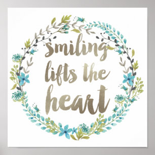 Wasserfarben-Blumenkofferte Poster