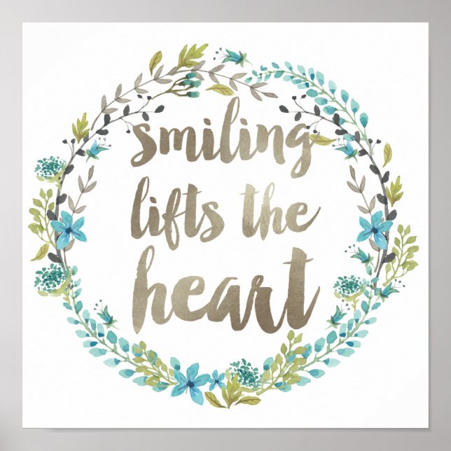 Wasserfarben-Blumenkofferte Poster (Vorne)