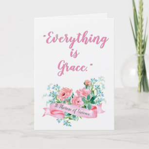 Wasserfarben Blumenstrauß St. Tees of Lisieux Zita Karte