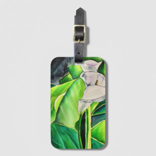 Wasserfarben-Blütenkalk Gepäckanhänger