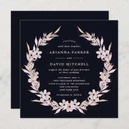 Wasserfarben| Blütenrosa Blumenreste Einladung