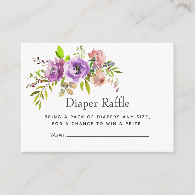 Wasserfarben Blütenspülung Windeldusche Windelwann Begleitkarte (Vorderseite)