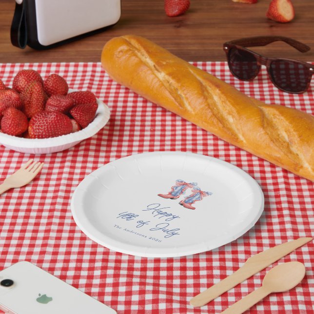 Wasserfarben-Bögen zum 4. Juli im Prepper-Stil Pappteller (Picknick)