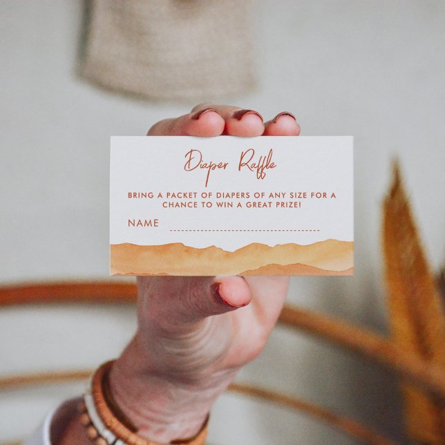 Wasserfarben-Boho Abstrakte Wüstenwüste-Windeln Begleitkarte (Von Creator hochgeladen)