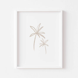 Wasserfarben-Boho-Palmenposter Poster